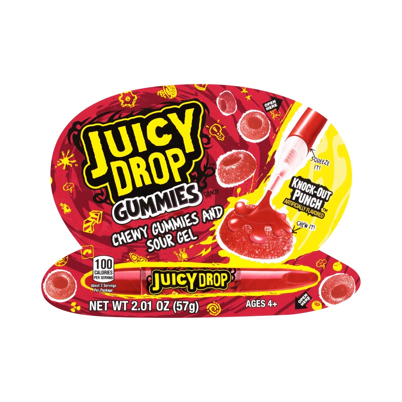 New กัมมี่ยอดฮิต นำเข้า🇺🇸 Juicy Drop Gummies - เยลลี่กัมมี่รสหวานและเปรี้ยวพร้อมปากกาเจล - 2.01 ออนซ์ ราคา 170 บาท/ซอง