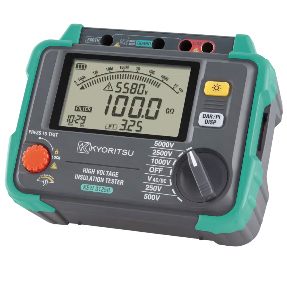 Kyoritsu รหัส KEW 3125B เครื่องตรวจสอบความเป็นฉนวนแบบโวลต์สูง,Digital High Voltage Insulation Tester