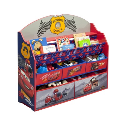 Delta Children Disney Cars Deluxe Book & Toy Organizer (แบบใหม่ล่าสุด) ชั้นเก็บของ ชั้นวางหนังสือ ไซส์ใหญ่
