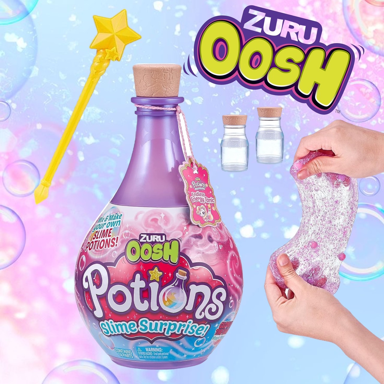 สไลม์เวทย์มนตร์Oosh Potions Slime Surprise (Purple) by ZURU DIY Slime Kit with Sparkles ราคา 950 บาท