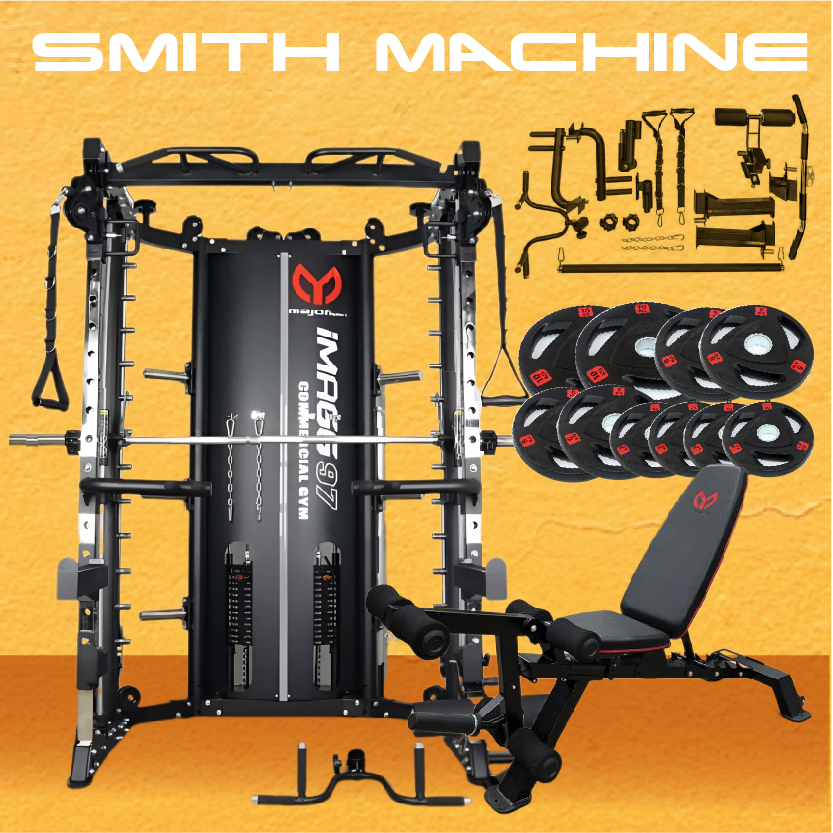 Smith Machine IMAGG 97 + ม้านั่ง819A + แผ่นน้ำหนัก50kg, สมิทแมชชีน