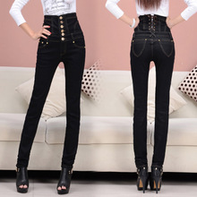 JW5906022 กางเกงยีนส์สาวเกาหลี เอวสูง ขาเดฟ เข้ารูป (พรีออเดอร์) JW5906022 ชิ้น