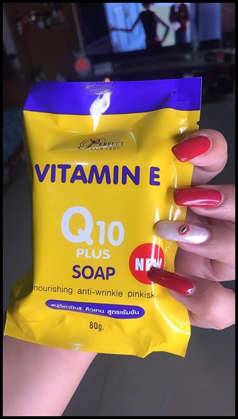 สบู่วิตามินอี คิวเทน Vitamin E Q10 Plus Soap
