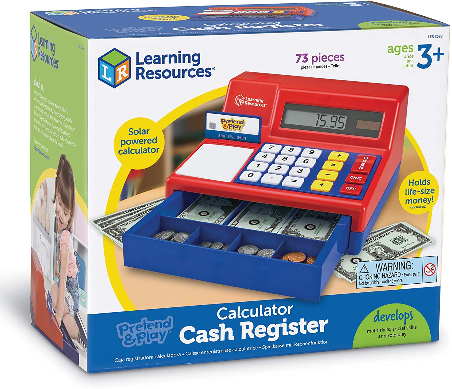 พร้อมส่งค่ะ แคชเชียร์เก็บเงินจำลองชุดใหญ่ Learning Resources Pretend & Play Cash Register, Regular ราคา 2290 บาท