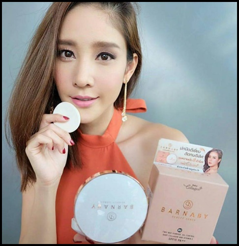 แป้งพัฟบาร์นาบี้ Barnaby แป้งหน้าเด็กผสมคอลลาเจน MICRO SILK ANTI-AGING POWDER