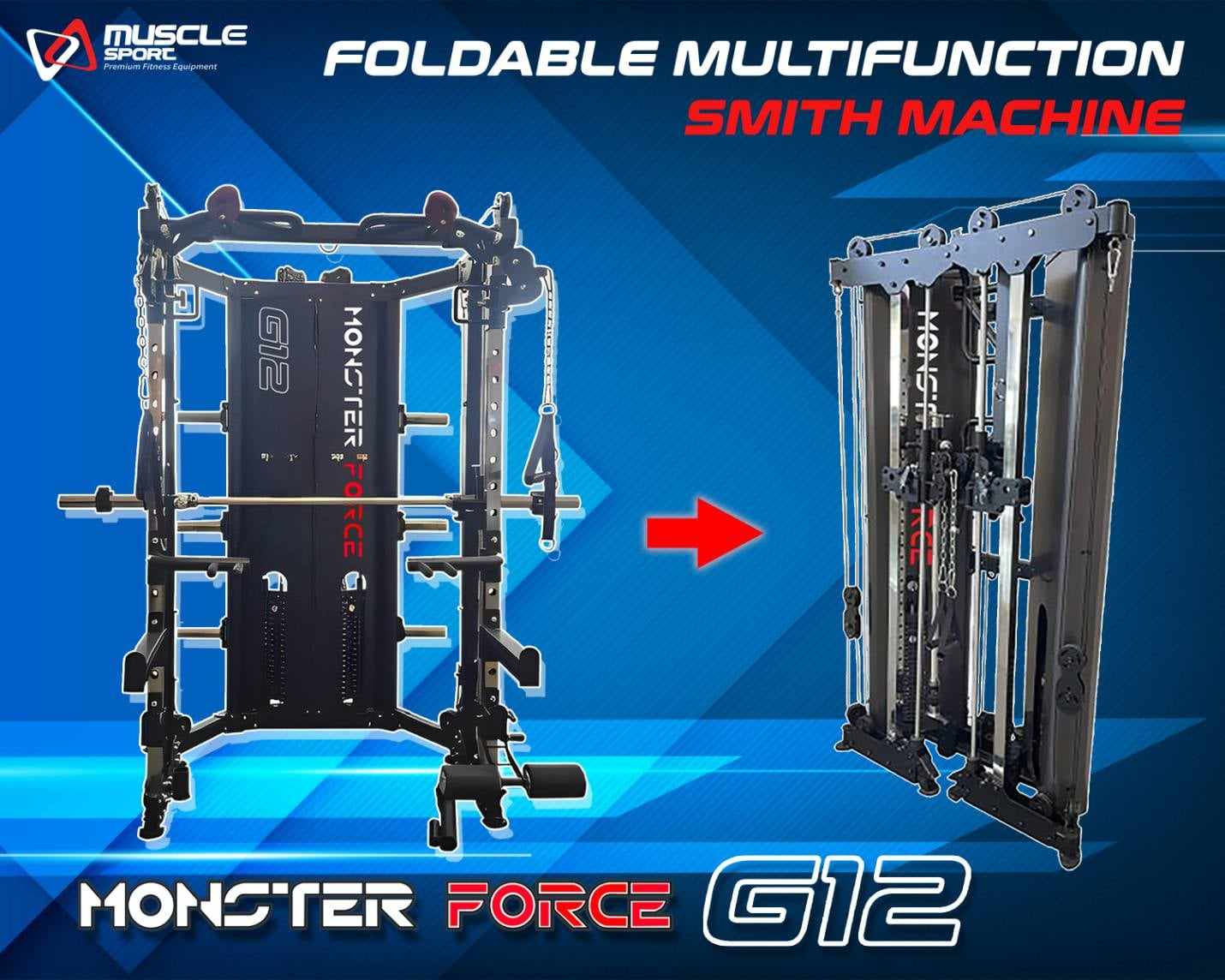 Smith Machine MONSTER FORCE G12 Folding, สมิทแมชชีนG12 พับได้