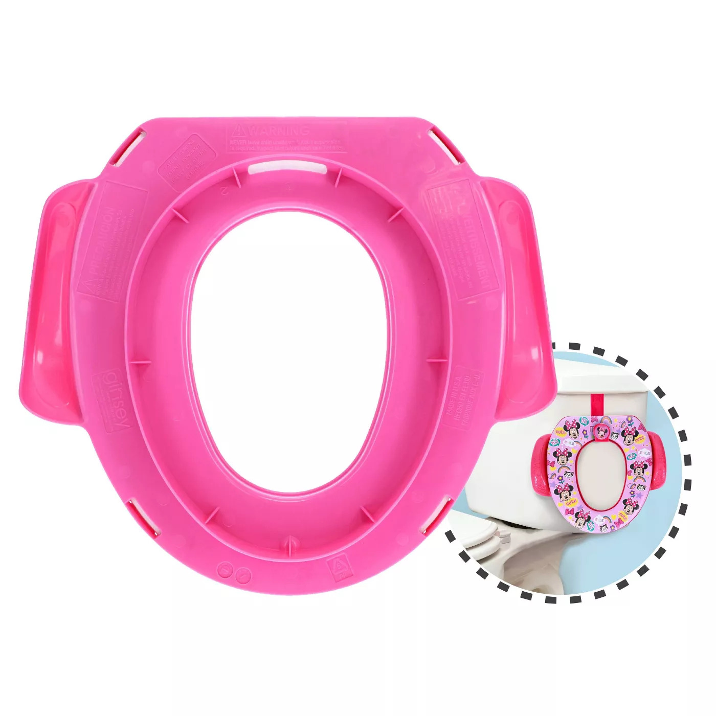 ที่รองชักโครกเด็ก ลายมินนี่ เม้าท์ Disney Ginsey Home Solutions Potty with Hook - Minnie Mouse