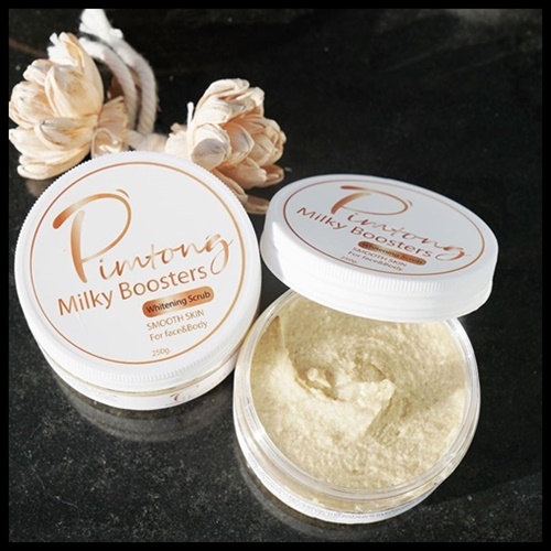 สครับน้ำนมบูสเตอร์ พิมพ์ทอง Pimtong Milky Booster Whitening Scrub