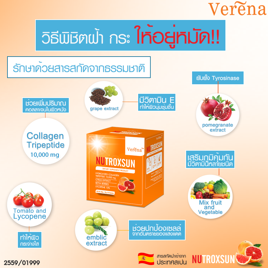 เวอรีน่า นูทรอกซัน กันแดดแบบชงดื่ม (Verena NutroxSun)