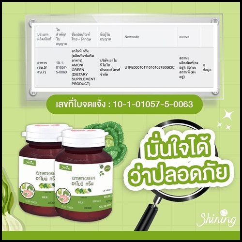 อาโมนิ กรีน Amoni Green ดีท็อกซ์ผัก