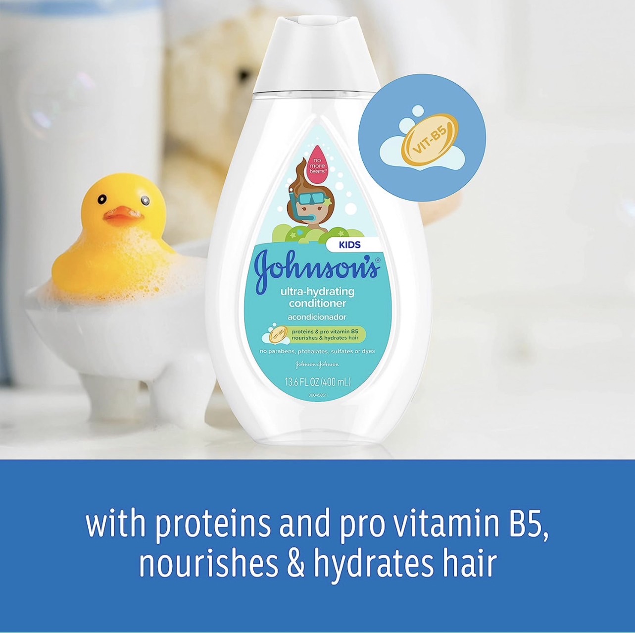 Made in 🇺🇸 แชมพูและครีมนวดผมเด็ก สูตรบำรุงล้ำลึก Johnson's Ultra-Hydrating Tear-Free Kids' Shampoo & Conditioner for Toddler's Hair, 13.6 fl. oz ราคา 450 บาท