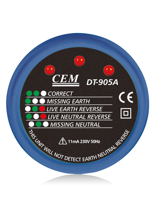 CEM instruments DT-905A Socket Polarity & Earth Leakage Tester