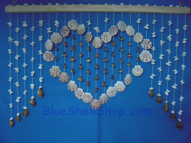 ม่านโค้งสั้นลายหัวใจเชลล์พัด