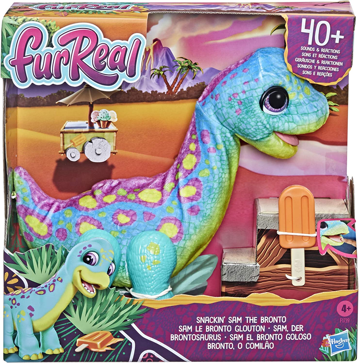 ไดโนเสาร์กินไอติมFurReal Snackin 'Sam The Bronto Interactive Animatronic Plush Toy, 40+