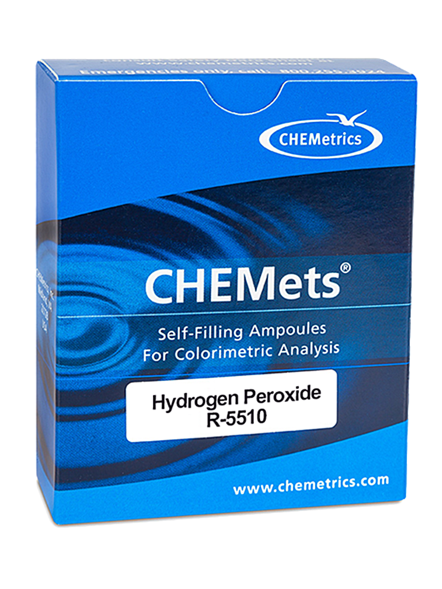 Chemetrics รหัส R-5510 ชุดทดสอบคุณภาพน้ำค่าไฮโดรเจนเปอร์ออกไซด์ชนิดรีฟิล,Hydrogen Peroxide Refill(30tests),Meas.range:0～0.8&1～10ppm.
