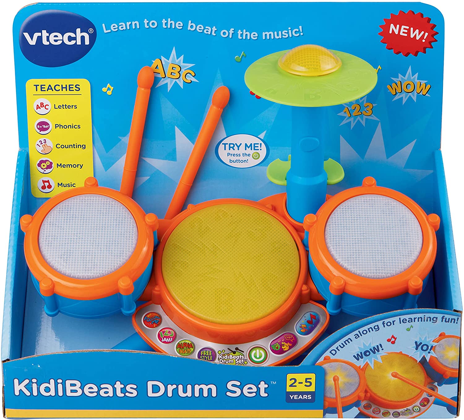 เครื่องดนตรี VTech KidiBeats Kids Drum Set, Orange ราคา 1,990 - บาท