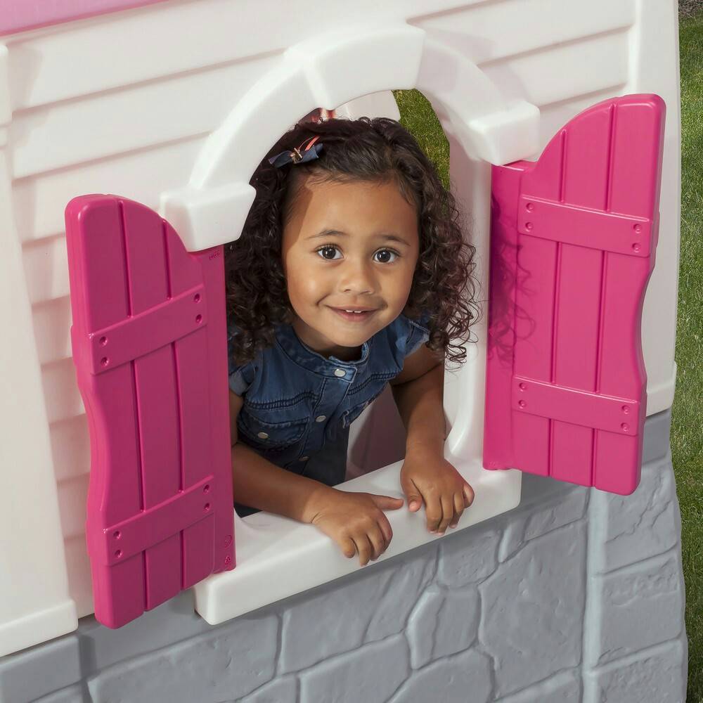บ้านเด็กเล่นหลังน้อยสีชมพู Step2 Neat and Tidy Pink Cottage Playhouse, for Toddlers - Pink