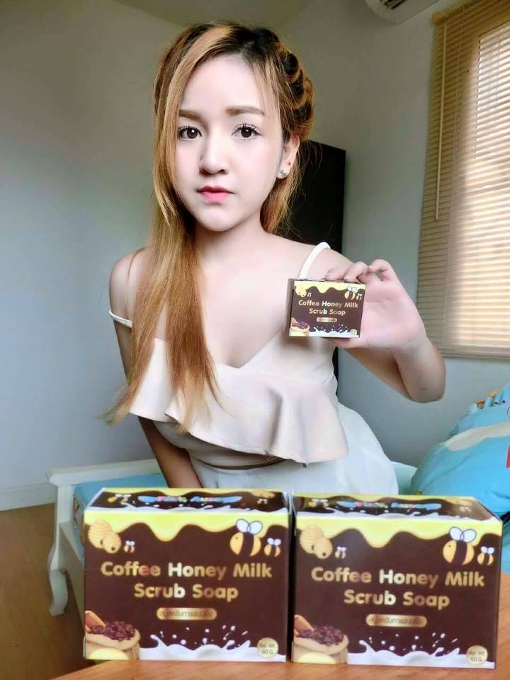 สบู่สครับกาแฟนมผึ้ง (Coffee Honey Milk Scrub Soap)