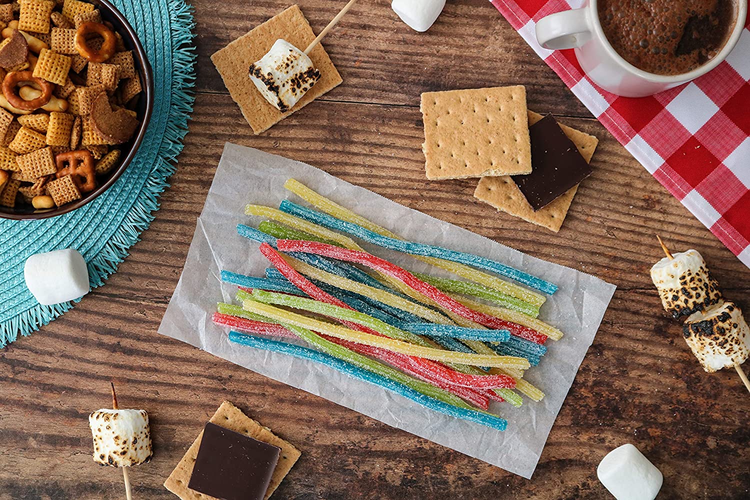ขนม Sour Punch Straws, Rainbow Fruit Flavors 2oz ซองละ 99 บาท