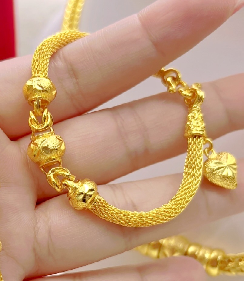 ชุดเซ็ตสร้อยคอ2บาท สร้อยข้อมือ2บาท ลายตาข่ายสุโขทัย