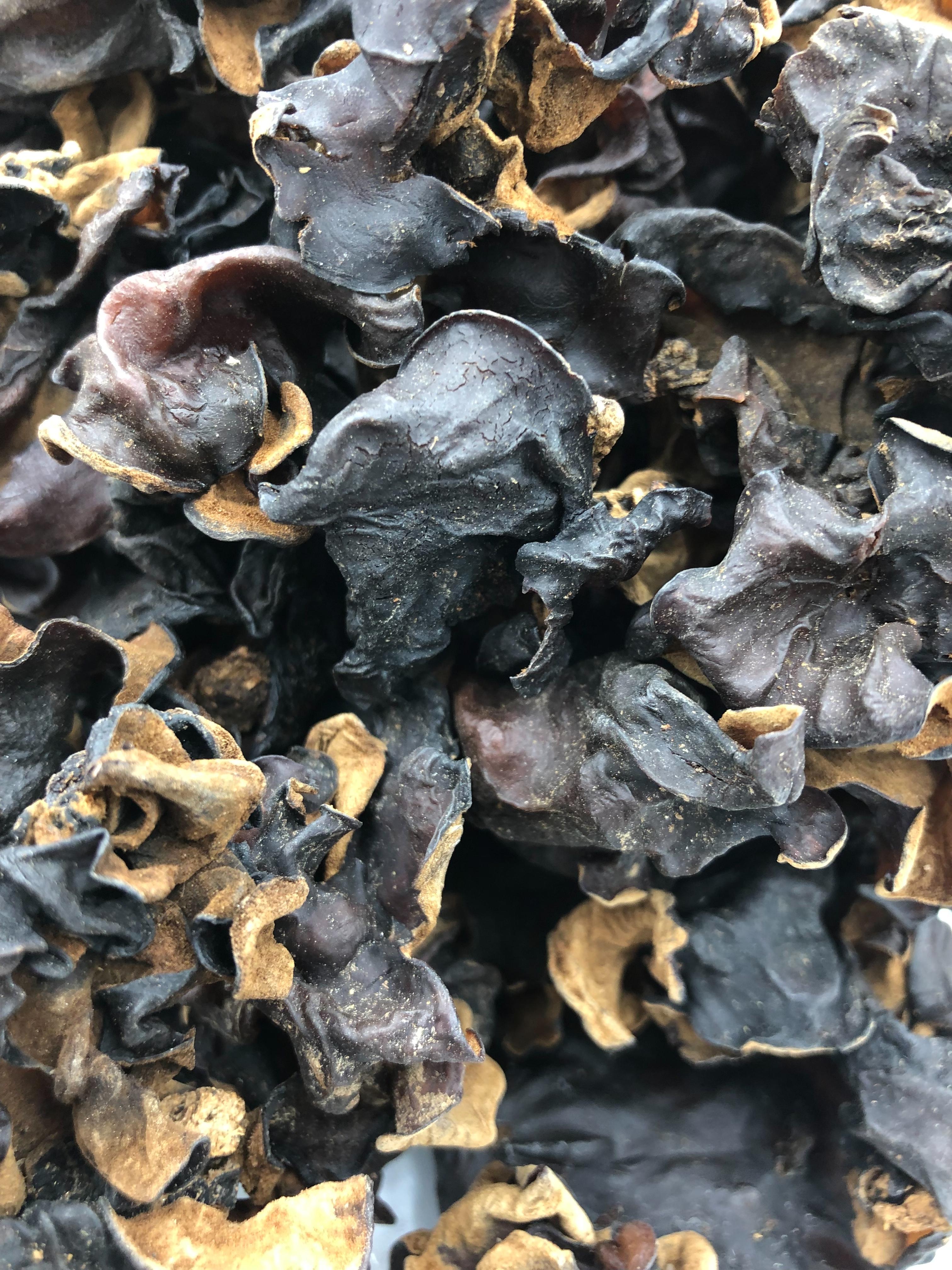เห็ดหูหนูดำแห้ง ear mushroom ขนาด 100 กรัม เห็ดหูหนูดำ (ไทย) เห็ดหูหนูดำอบแห้ง เห็ดหูหนู เห็ดหูหนู ดำ เห็ดหูหนูแห้ง