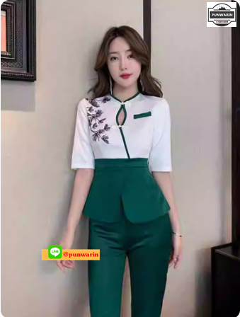 ชุดพนักงานนวดสปา ชุดพนักงานเสริมสวย ทำเล็บ สปาแช่เท้า สีภาพ S-3XL S6702001 ชุด