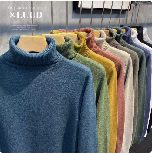 สเวตเตอร์ถักชาย แฟชั่นเกหาลี เสื้อคอเต่าผู้ชาย สีภาพ M-5XL SKU-00999 ชิ้น