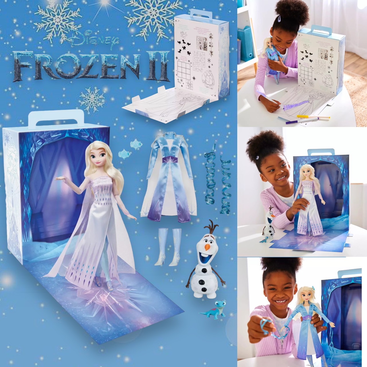 นำเข้า 🇺🇸 เซ็ทตุ๊กตาโฟรเซ่น2และกิจกรรมระบายสีElsa Disney Story Doll - Frozen 11" ราคา 1,590 บาท