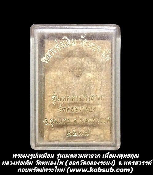 พระผงรูปเหมือน รุ่นเมตตามหาลาภ เนื้อผงพุทธคุณ หลวงพ่อเดิม วัดหนองโพ (ออกวัดคลองระนง) จ.นครสวรรค์