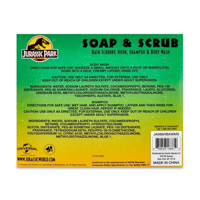 สินค้านำเข้า US Jurassic Park 4-Piece Soap & Scrub Gift Set