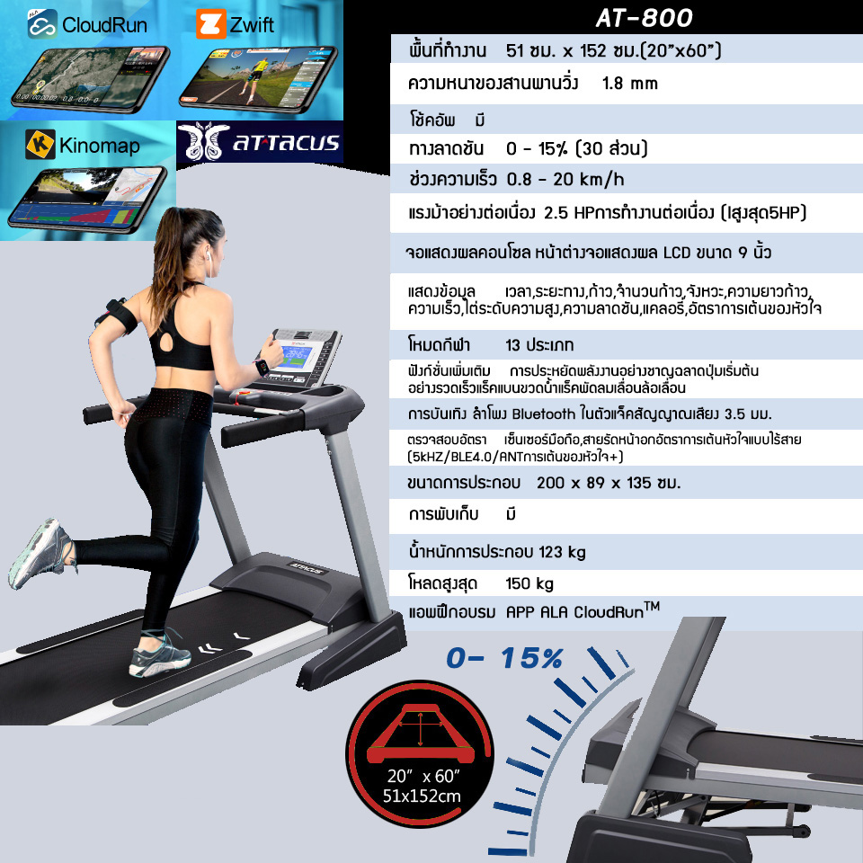 ลู่วิ่งไฟฟ้า Alatech / Attacus AT800 (Taiwan)