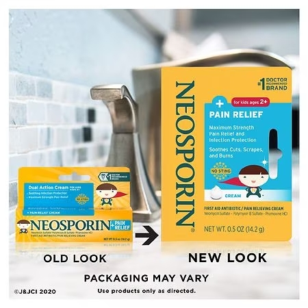 พร้อมส่ง💯Neosporin💯 สูตร cream + Pain Relief Cream for Kids0.5oz ราคา 390.- บาท