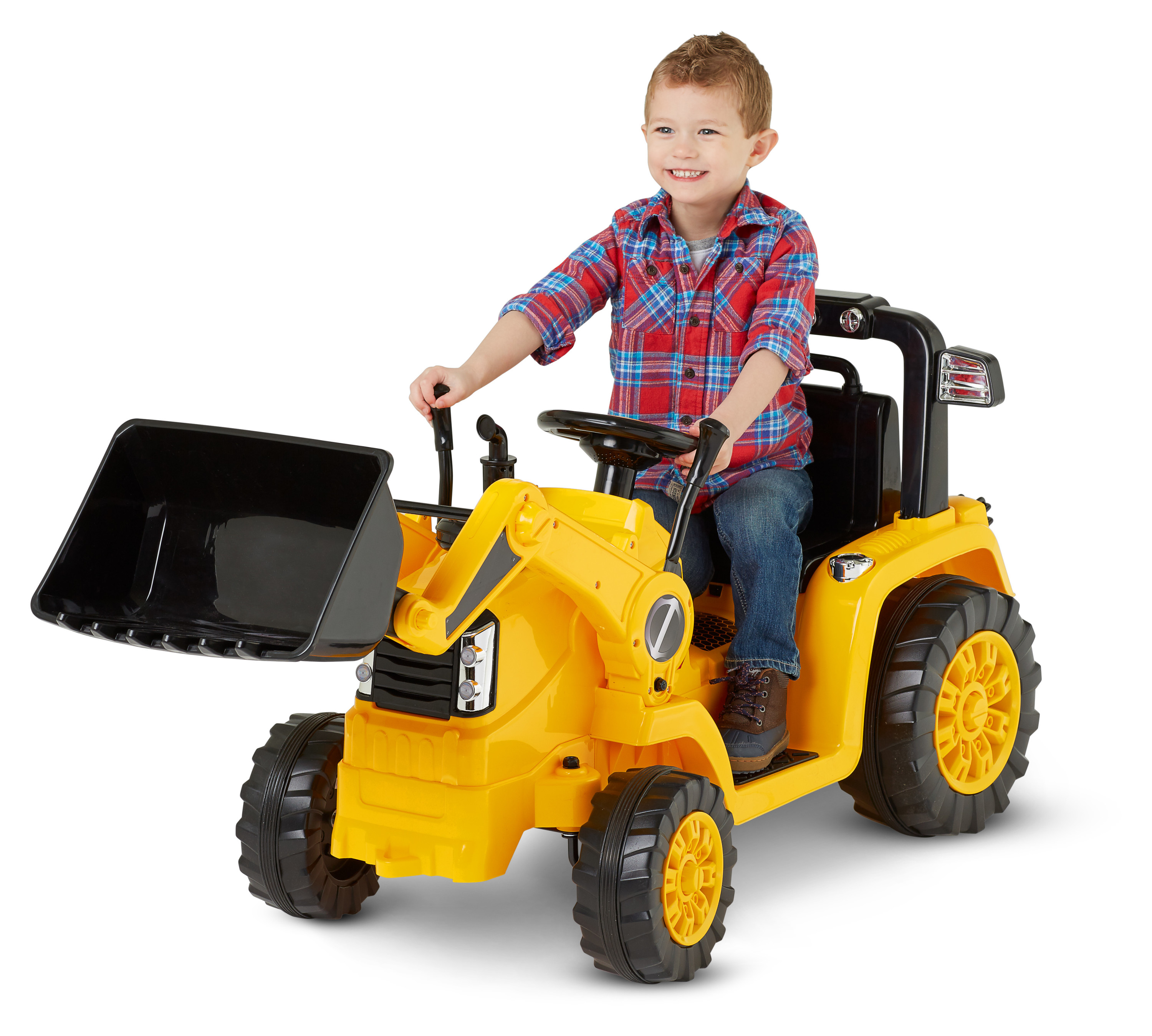 รถไถดิน CAT Tractor Bull Dozer, Digger, Ride-On Toy by Kid Trax, yellow