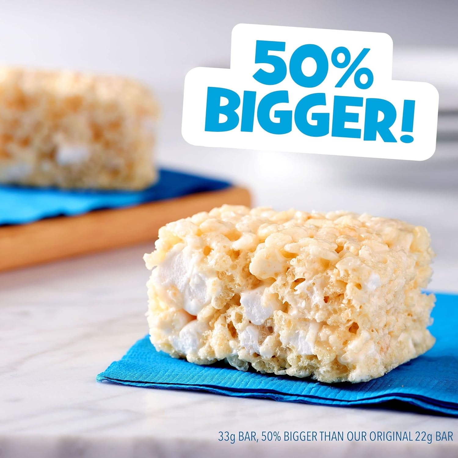 มาร์ชเมลโลว์ชิ้นจำโบ้ Rice Krispies Treats Homestyle Original Chewy Marshmallow Snack Bars, Shelf-Stable, 13.96 oz , 12ชิ้นใหญ่ ราคา 450 บาท