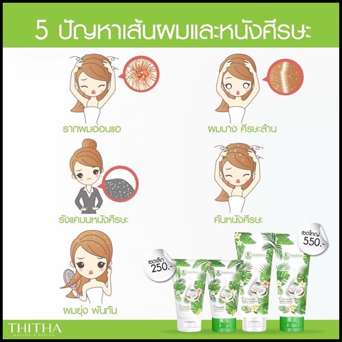 ชุดแชมพูมะพร้าว CocoMilk By ThiTha