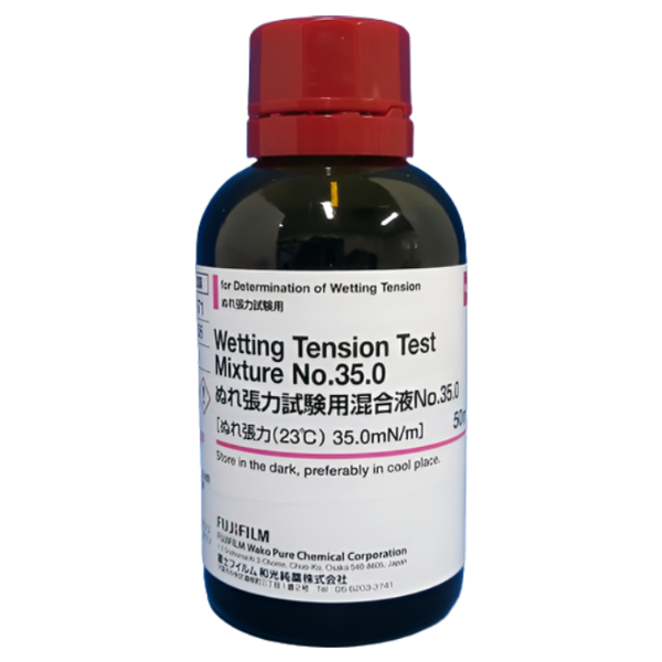 FujiFilmWako รหัสสินค้า NO.35.0-237-01871 น้ำยาทดสอบแรงตึงผิว, Wetting Tension Test Mixture for Determination of Wetting Tension NO.35.0,WAKO Cat.no. 237-01871,package:50mL