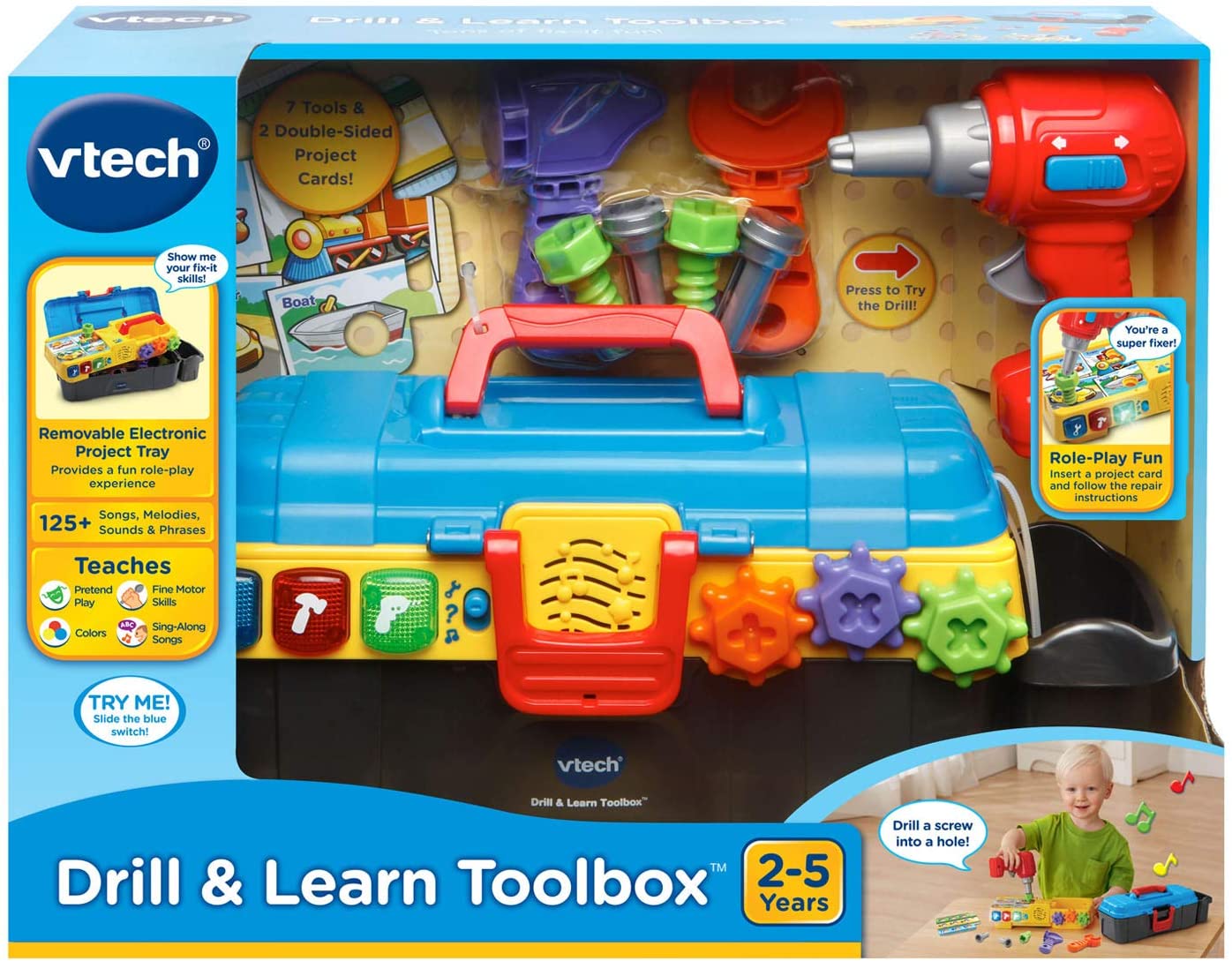 VTech Drill and Learn Toolbox With Working Drill and Tools ราคา 1,890 - บาท
