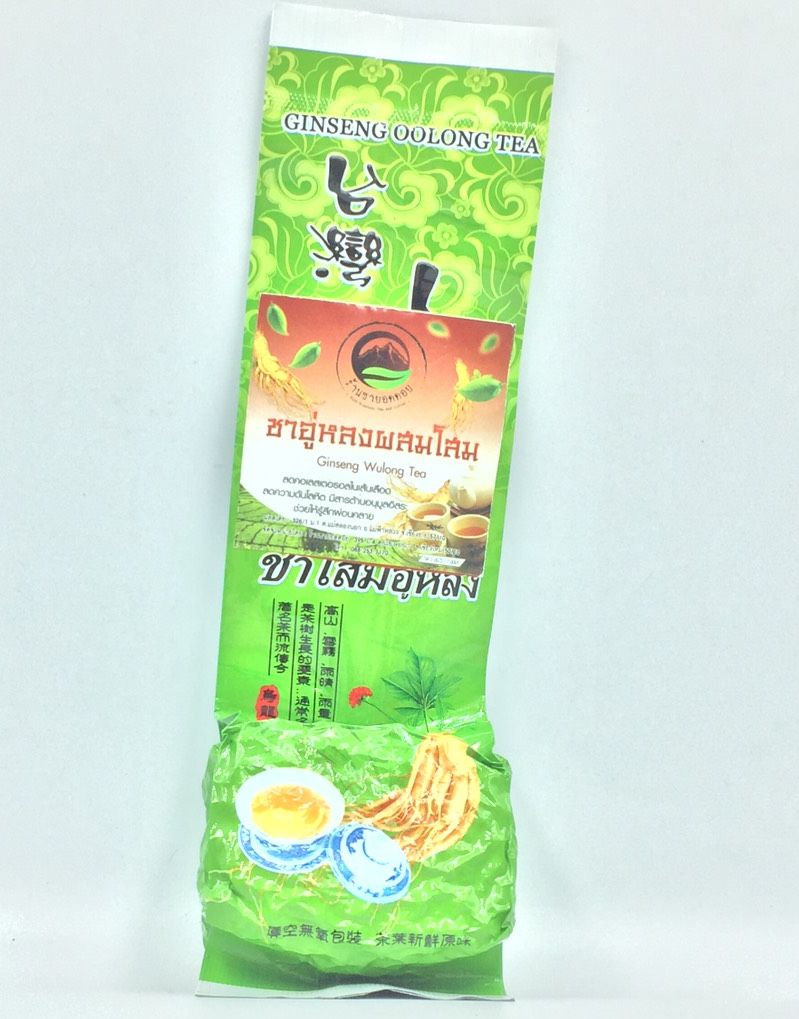 ชาโสมอู่หลง ขนาด 500 กรัม ครึ่งกิโลกรัม Oolong Tea รสชาติของชาอู่หลงผสานกับรสชาติหอมหวานจากโสม ดื่มแล้วได้ประโยชน์ทั้งจากโสมและชา ช่วยต้านอนุมูลอิสระ