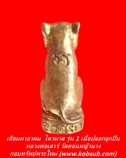 เสือมหาอาคม ไตรมาส รุ่น 1 เนื้อปลอกลูกปืน หลวงพ่อเสาร์ วัดดอนหญ้านาง