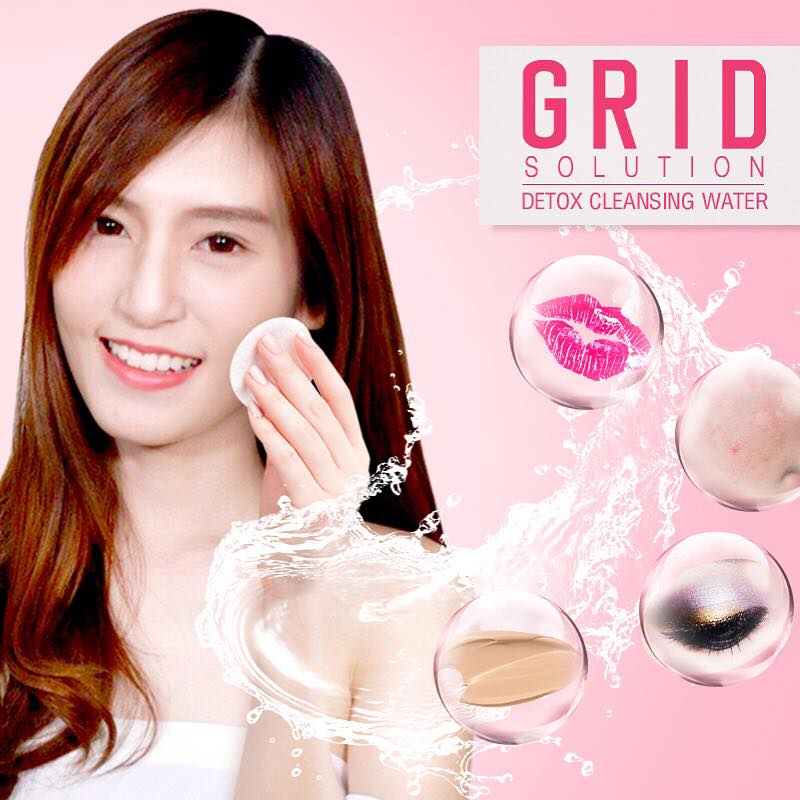 กริด ดีท็อก คลีนซิ่ง วอเตอร์ (Grid Solution Detox Cleansing Water) คลีนซิ่งสูตรน้ำแร่ดีท็อกซ์หน้า