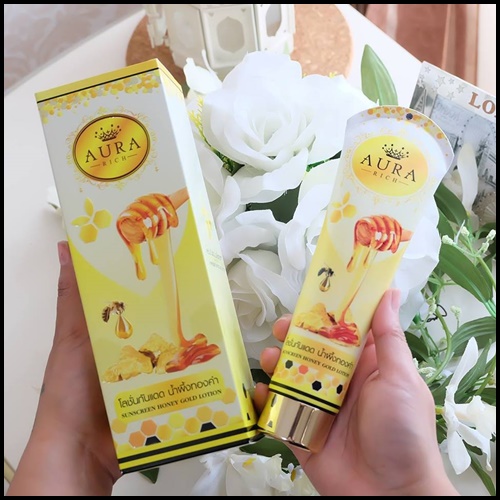 โลชั่นกันแดดน้ำผึ้งทองคำ Aura Bright Sunscreen Lotion