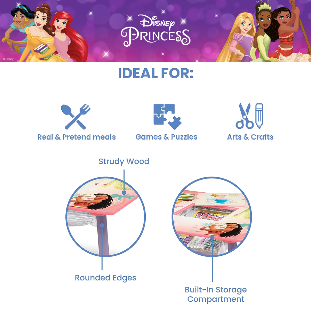 นำเข้า 🇺🇸 ชุดโต๊ะและเก้าอี้เด็ก Delta Children Kids Table and Chair Set with Storage ลาย Disney Princess ราคา 3,990 บาท