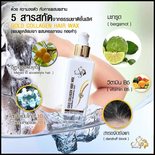 วิตามินออยเซรั่ม และแชมพูดีท็อกคอลลาเจนทองคำ by NP beauty