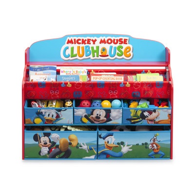 Delta Children Disney Mickey Mouse Deluxe Book & Toy Organizer (แบบใหม่ล่าสุด) ชั้นเก็บของ ชั้นวางหนังสือ ไซส์ใหญ่
