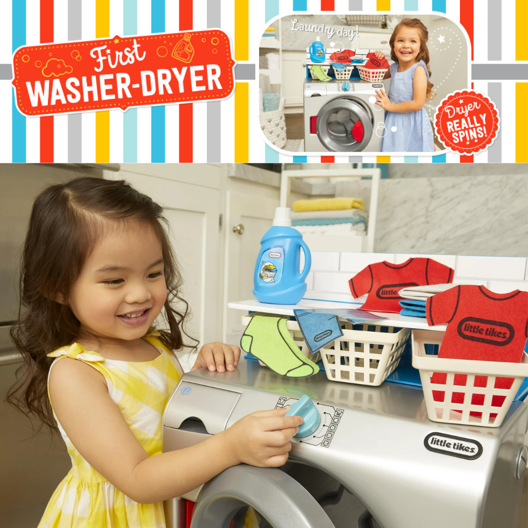 นำเข้า 🇺🇸 ✨🧺 มาเล่นซักผ้ากันเถอะ เครื่องซักผ้าจำลองสุดสมจริงจาก Little Tikes First Washer Dryer👕✨ ราคา 4,990 บาท