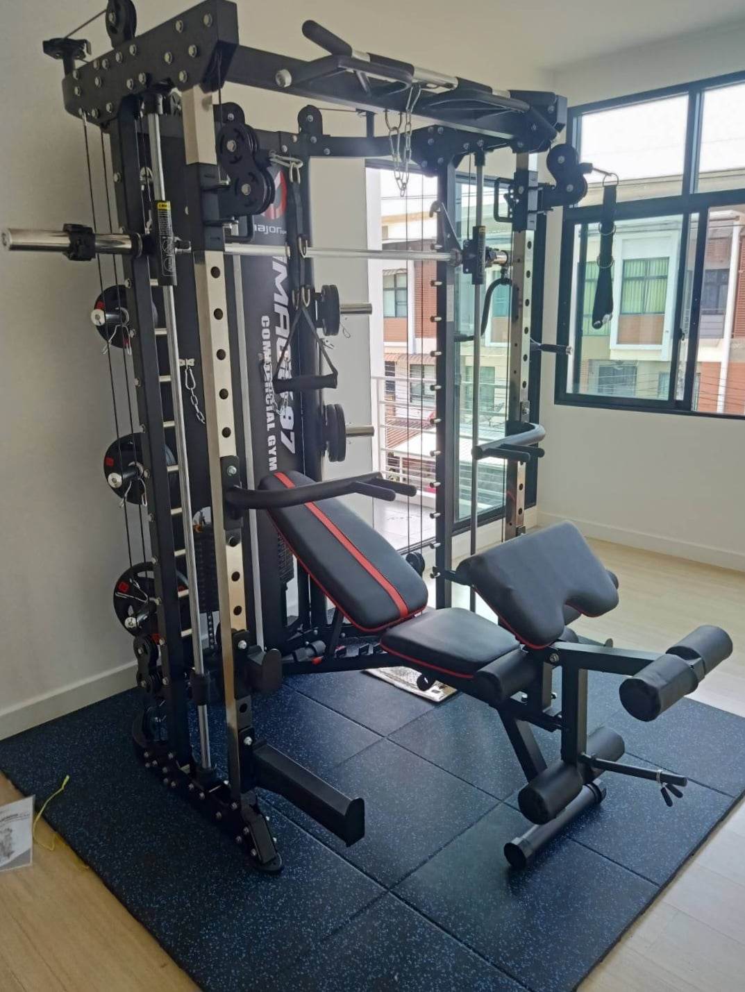 Smith Machine IMAGG 97 + ม้านั่ง819A + แผ่นน้ำหนัก50kg, สมิทแมชชีน
