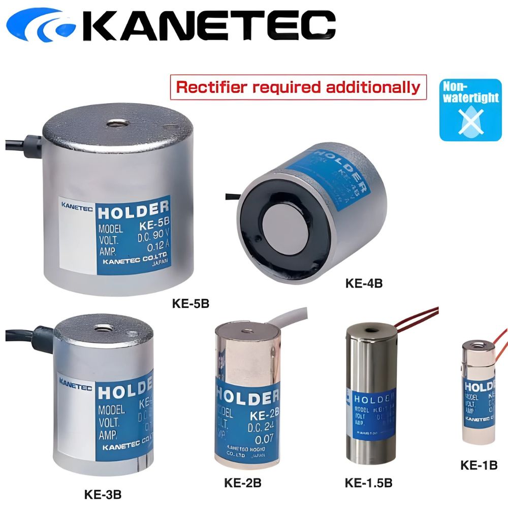 Kanetec รหัส KE-9B ตัวยึดแม่เหล็กไฟฟ้าถาวร,Electromagnetic holder,size:φ90(3.54)×60(2.36),max.holding:3230N(330kgf)