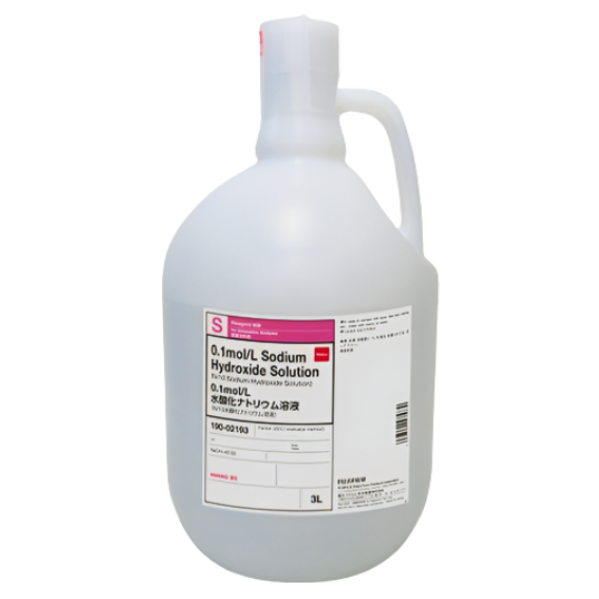 FujiFilmWako รหัสสินค้า196-02195น้ำยาสารละลายโซเดียมไฮดรอกไซด์,Sodium Hydroxide Solution 0.1mol/L,Wako Cat.#196-02195,Package Size:500mL