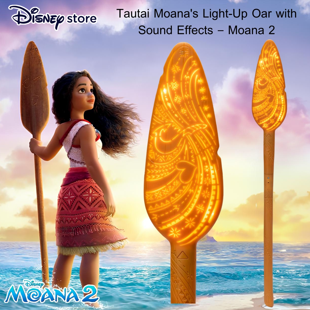 นำเข้า 🇺🇸 🛶 ก้าวสู่การผจญภัยครั้งใหม่ชุดของเล่น Tautai Moana's Light-Up Oar with Sound Effects – ไม้พายสุดเท่ของ Moana 2