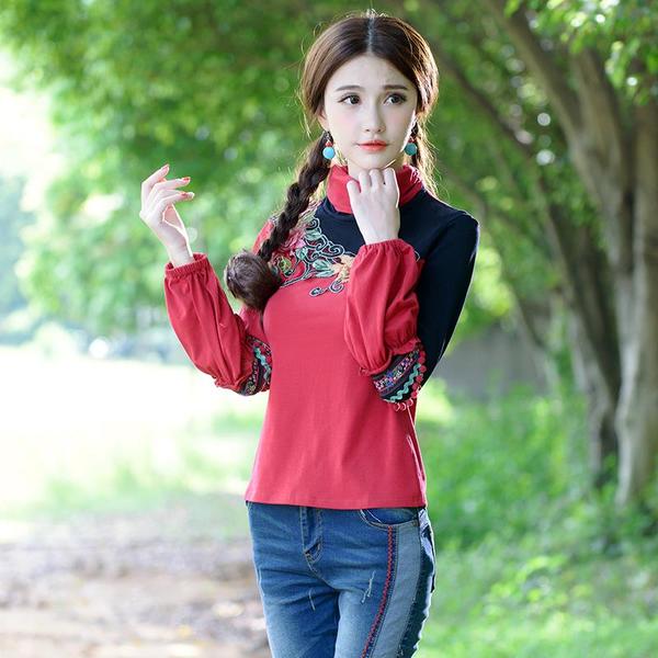 UM5812002 เสื้อยืดเกาหลี แขนยาวคอเต๋าสูง สไตร์โมฮีเมียน M-3XL (พรีออเดอร์) รอ 2-3 อาทิตย์หลังโอน UM5812002 ตัว